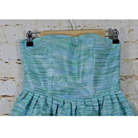 A. Drea Metallic Striped Skater Formal Dress - Picture 2 of 6